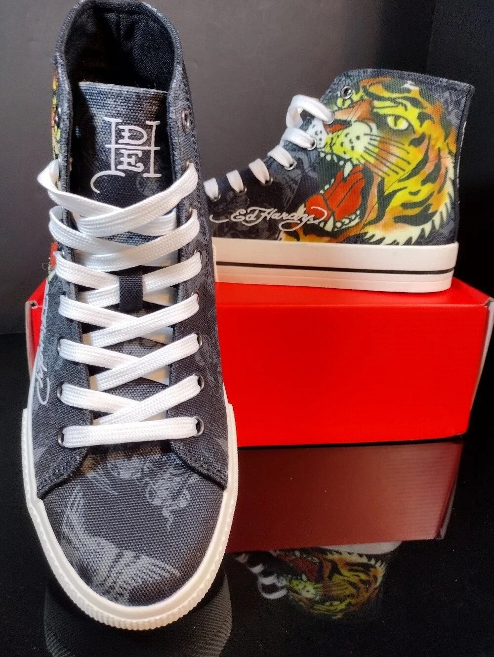 Ed Hardy High Top Sneakers Men's Size 7/Women's Size 8.5